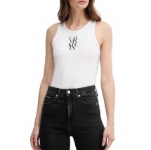 CALVIN KLEIN JEANS SL COTTON RIB SOLID TANK ΤΟΠ ΓΥΝΑΙΚΕΙΟ WHITE
