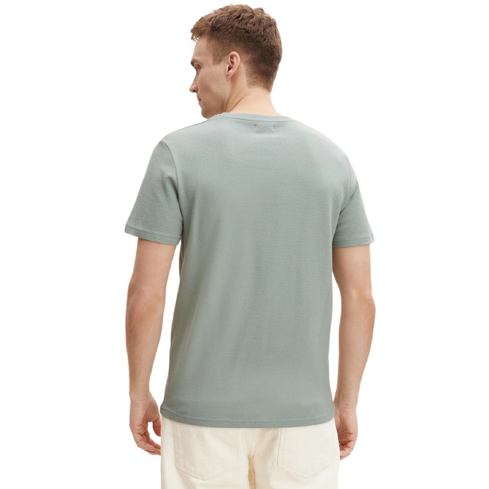 T-SHIRT TEXTURED ΑΝΔΡΙΚΟ TOM TAILOR MINT T-SHIRT TEXTURED ΑΝΔΡΙΚΟ TOM TAILOR MINT