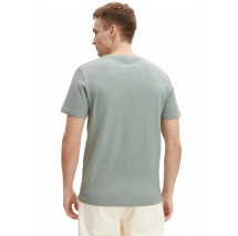 T-SHIRT TEXTURED ΑΝΔΡΙΚΟ TOM TAILOR MINT T-SHIRT TEXTURED ΑΝΔΡΙΚΟ TOM TAILOR MINT