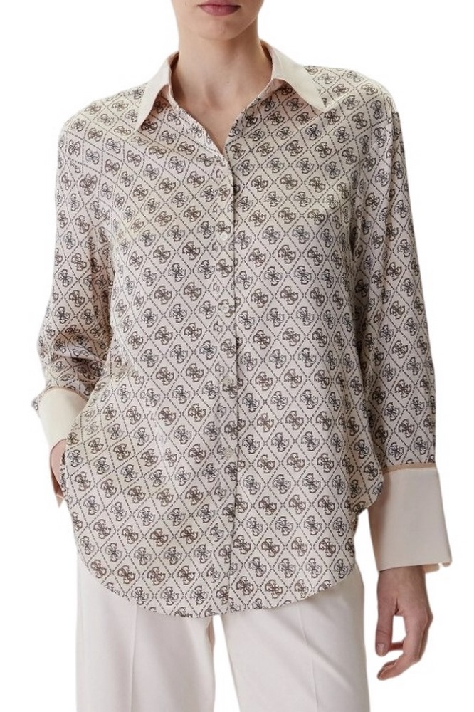 GUESS LS ALEXANDRA SHIRT ΠΟΥΚΑΜΙΣΟ ΓΥΝΑΙΚΕΙΟ TAUPE
