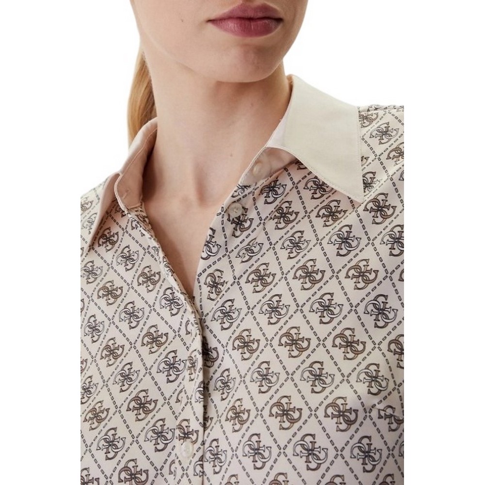 GUESS LS ALEXANDRA SHIRT ΠΟΥΚΑΜΙΣΟ ΓΥΝΑΙΚΕΙΟ TAUPE