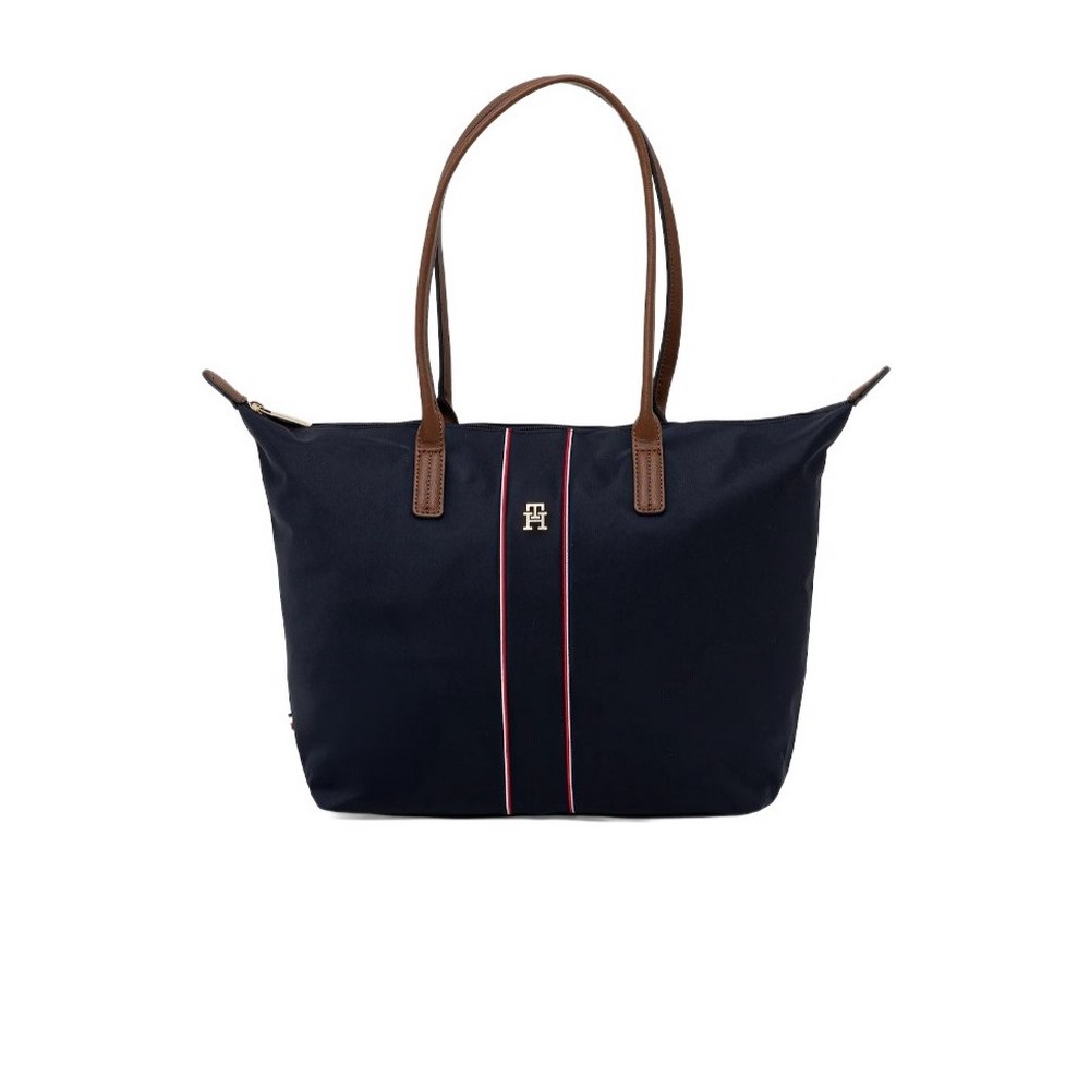 TOMMY HILFIGER POPETTE TOTE CORP ΤΣΑΝΤΑ ΓΥΝΑΙΚΕΙΑ NAVY