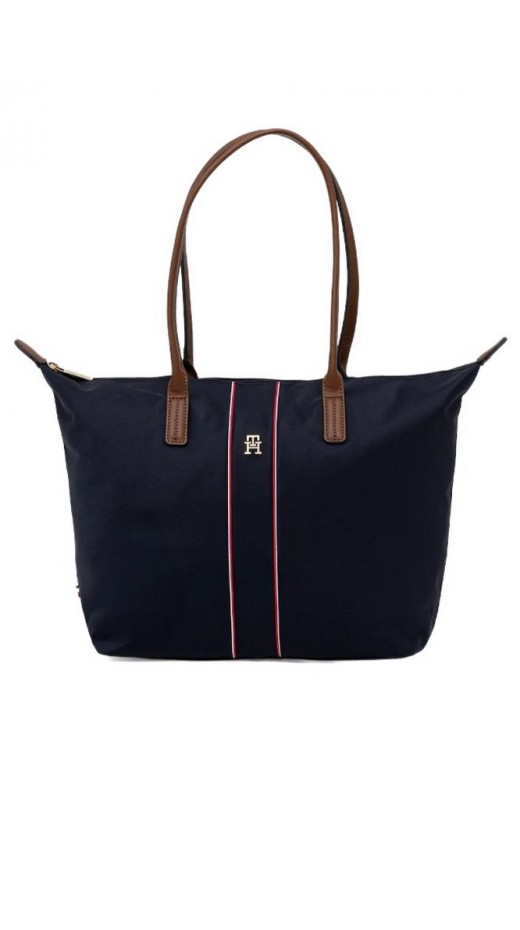TOMMY HILFIGER POPETTE TOTE CORP ΤΣΑΝΤΑ ΓΥΝΑΙΚΕΙΑ NAVY
