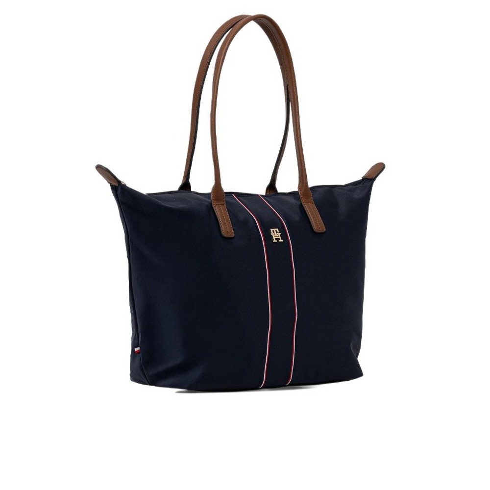 TOMMY HILFIGER POPETTE TOTE CORP ΤΣΑΝΤΑ ΓΥΝΑΙΚΕΙΑ NAVY