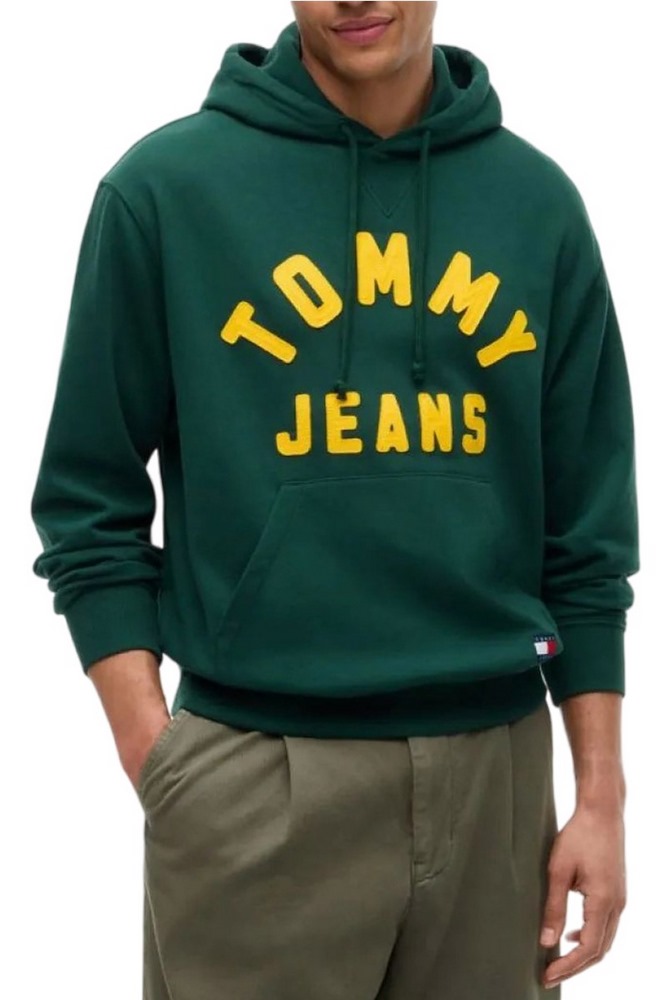 TOMMY JEANS RLX NEW CLASSIC HOODIE ΜΠΛΟΥΖΑ ΦΟΥΤΕΡ ΑΝΔΡΙΚΗ GREEN