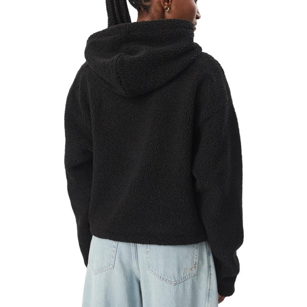 TOMMY JEANS TEDDY HOODED ZIP THRU EXT ΖΑΚΕΤΑ ΓΥΝΑΙΚΕΙΑ BLACK