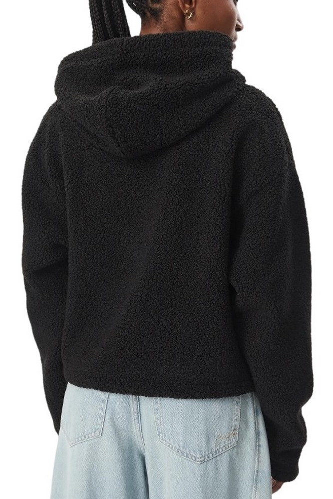 TOMMY JEANS TEDDY HOODED ZIP THRU EXT ΖΑΚΕΤΑ ΓΥΝΑΙΚΕΙΑ BLACK