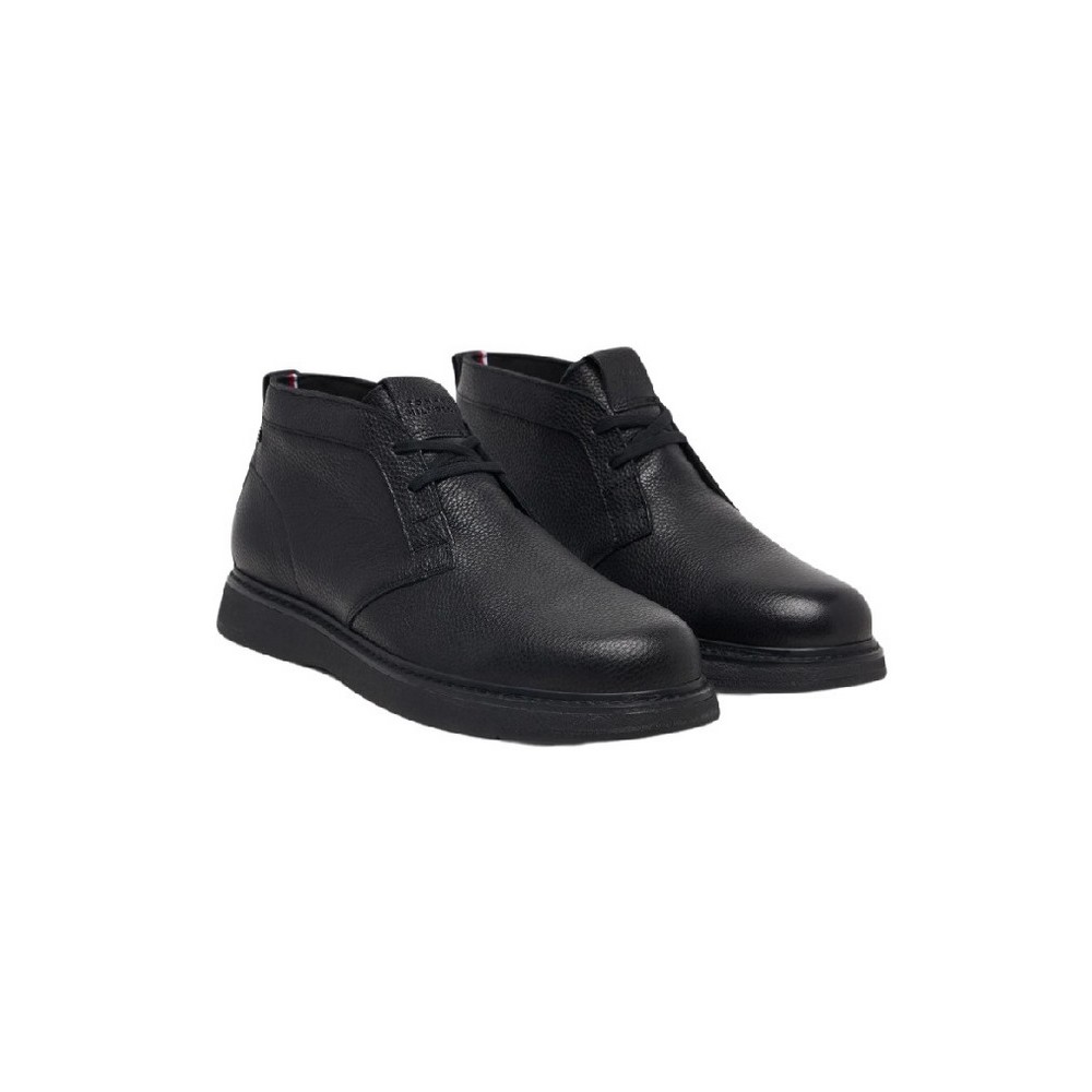 TOMMY HILFIGER COMFORT LEATHER CHUKKA ΠΑΠΟΥΤΣΙ ΑΝΔΡΙΚΟ BLACK