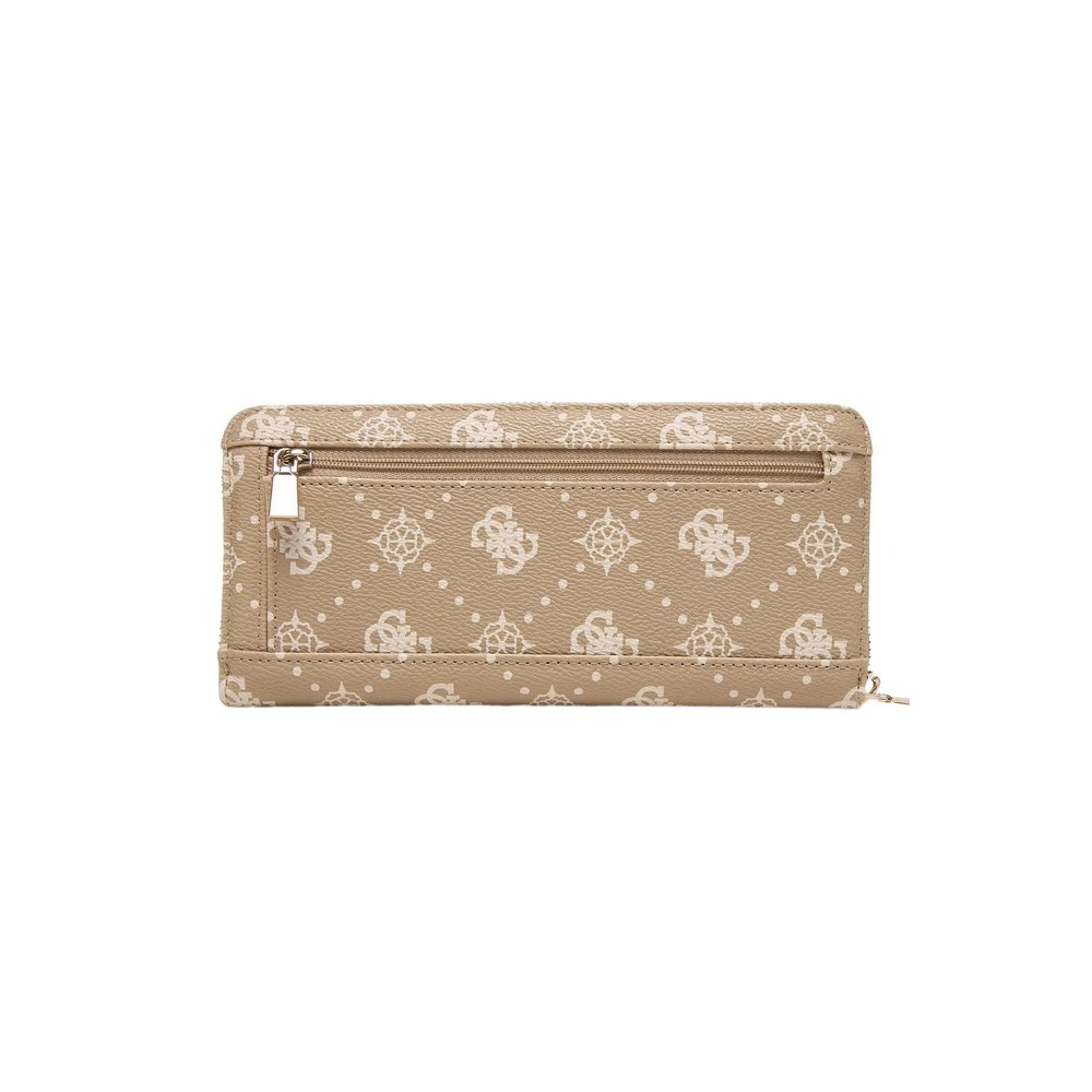 GUESS CARRIE LOGO SLG LRG ZIP AROUND ΠΟΡΤΟΦΟΛΙ ΓΥΝΑΙΚΕΙΟ BEIGE