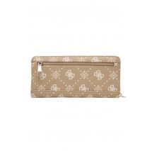 GUESS CARRIE LOGO SLG LRG ZIP AROUND ΠΟΡΤΟΦΟΛΙ ΓΥΝΑΙΚΕΙΟ BEIGE