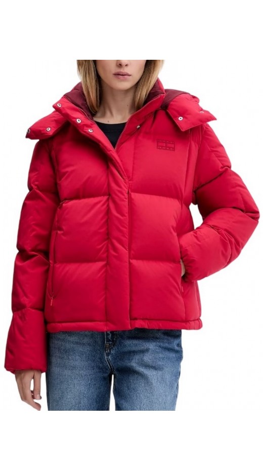 TOMMY JEANS ALASKA GRID DOWN JACKET EXT ΜΠΟΥΦΑΝ ΓΥΝΑΙΚΕΙΟ RED