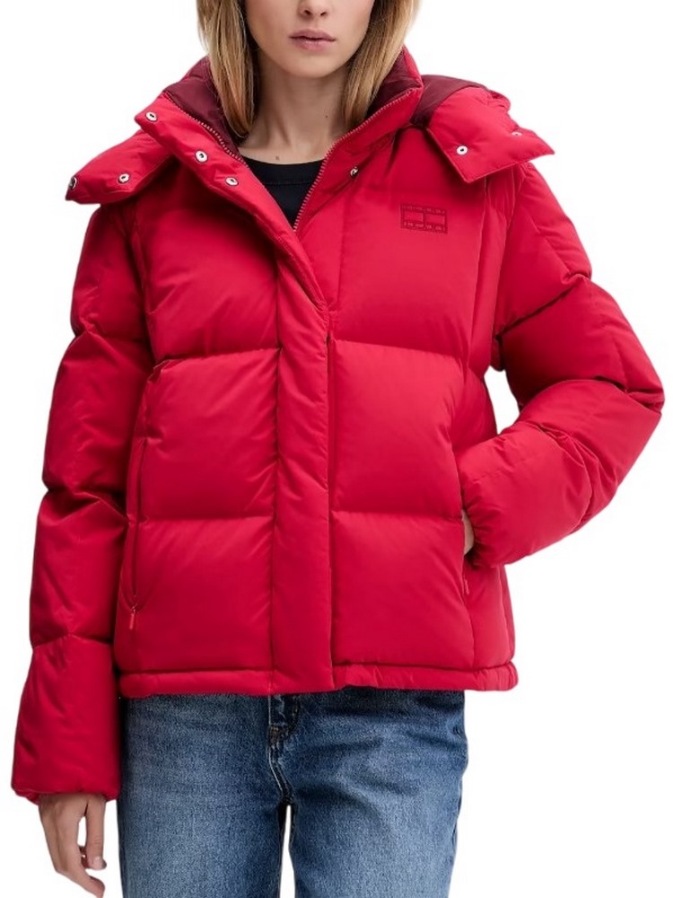 TOMMY JEANS ALASKA GRID DOWN JACKET EXT ΜΠΟΥΦΑΝ ΓΥΝΑΙΚΕΙΟ RED