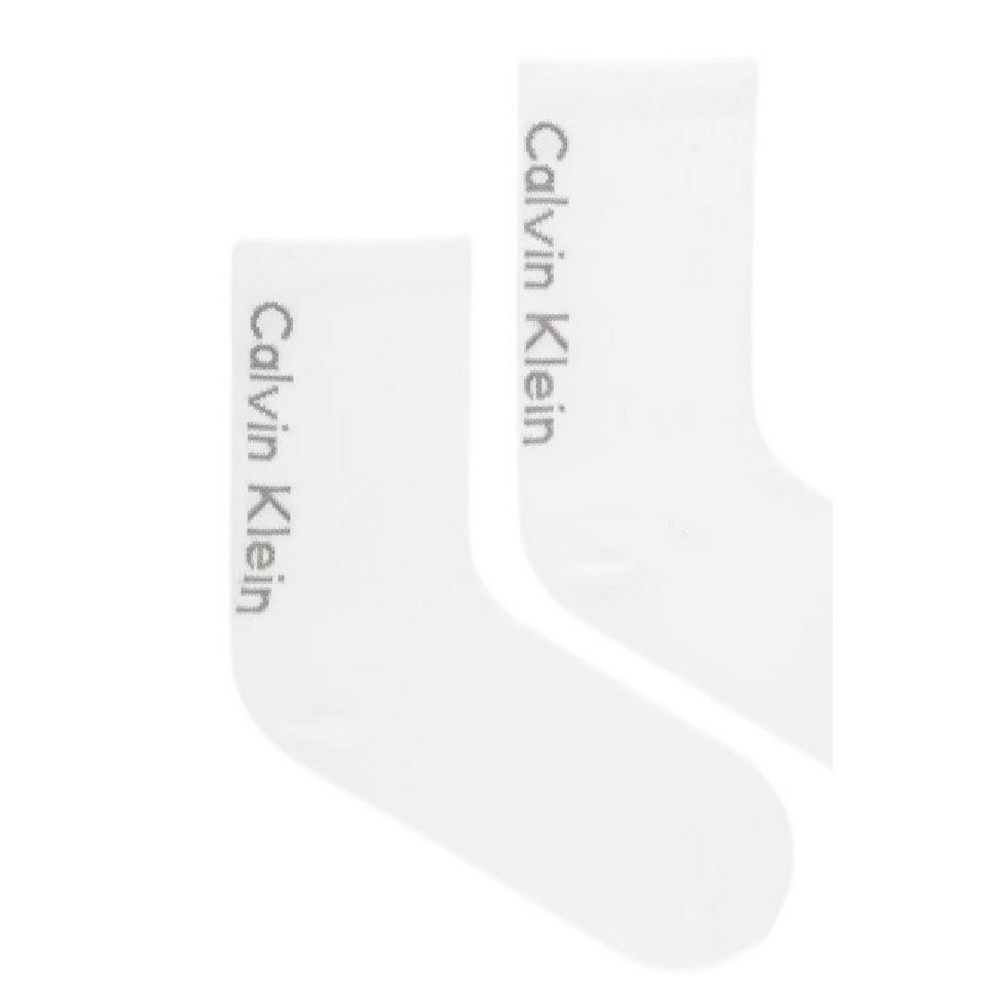 CALVIN KLEIN  WOMEN SOCK 2P BACK LOGO ΚΑΛΤΣΕΣ ΓΥΝΑΙΚΕΙΕΣ WHITE/GREY