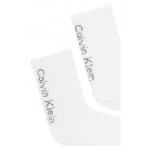 CALVIN KLEIN  WOMEN SOCK 2P BACK LOGO ΚΑΛΤΣΕΣ ΓΥΝΑΙΚΕΙΕΣ WHITE/GREY