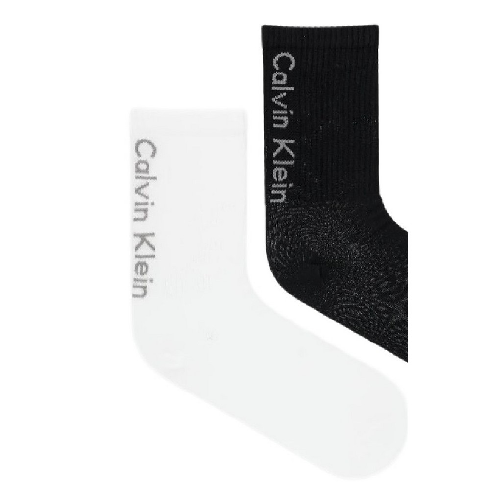 CALVIN KLEIN  WOMEN SOCK 2P BACK LOGO ΚΑΛΤΣΕΣ ΓΥΝΑΙΚΕΙΕΣ BLACK/WHITE