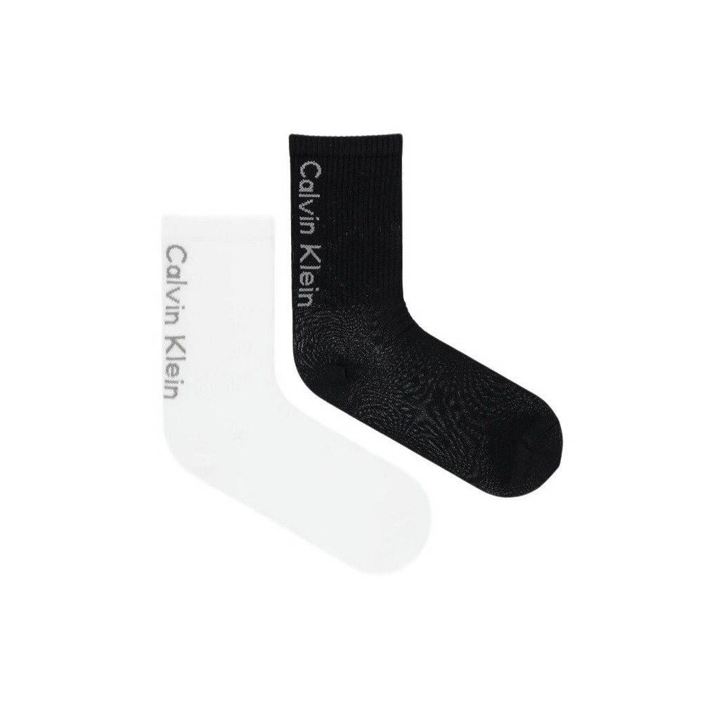 CALVIN KLEIN  WOMEN SOCK 2P BACK LOGO ΚΑΛΤΣΕΣ ΓΥΝΑΙΚΕΙΕΣ BLACK/WHITE