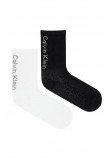 CALVIN KLEIN  WOMEN SOCK 2P BACK LOGO ΚΑΛΤΣΕΣ ΓΥΝΑΙΚΕΙΕΣ BLACK/WHITE