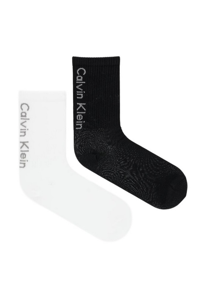 CALVIN KLEIN  WOMEN SOCK 2P BACK LOGO ΚΑΛΤΣΕΣ ΓΥΝΑΙΚΕΙΕΣ BLACK/WHITE