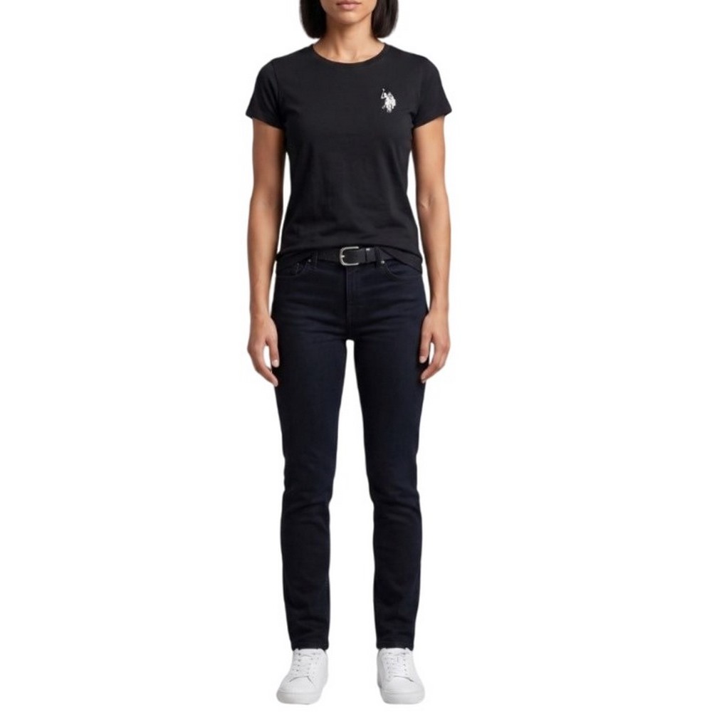 U.S.POLO ASSN LUCY 000270 CH3D SS T-SHIRT ΜΠΛΟΥΖΑ ΓΥΝΑΙΚΕΙΑ BLACK