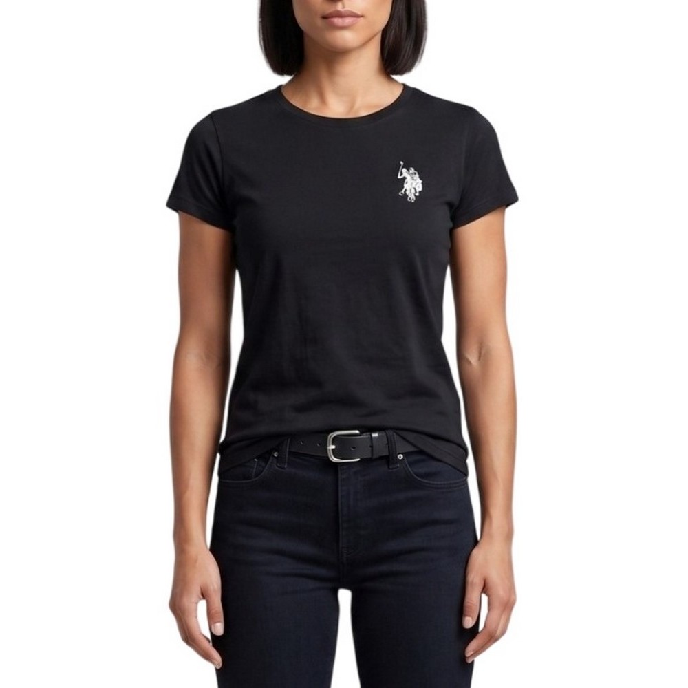 U.S.POLO ASSN LUCY 000270 CH3D SS T-SHIRT ΜΠΛΟΥΖΑ ΓΥΝΑΙΚΕΙΑ BLACK