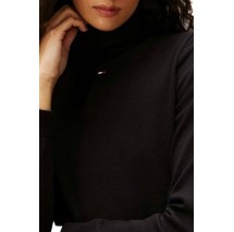 TOMMY JEANS ESSENTIAL TRTLNK SWEATER ΜΠΛΟΥΖΑ ΠΛΕΚΤΗ ΓΥΝΑΙΚΕΙΑ BLACK