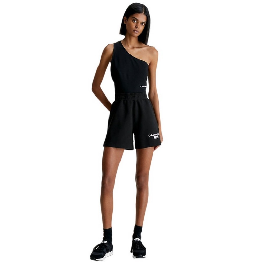 CALVIN KLEIN JEANS RIB INSERT INTERCLOCK SHORTS ΣΟΡΤΣ ΓΥΝΑΙΚΕΙΟ BLACK