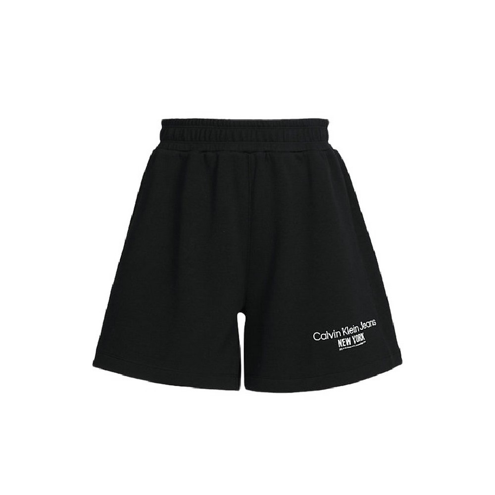 CALVIN KLEIN JEANS RIB INSERT INTERCLOCK SHORTS ΣΟΡΤΣ ΓΥΝΑΙΚΕΙΟ BLACK