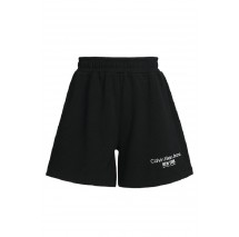 CALVIN KLEIN JEANS RIB INSERT INTERCLOCK SHORTS ΣΟΡΤΣ ΓΥΝΑΙΚΕΙΟ BLACK