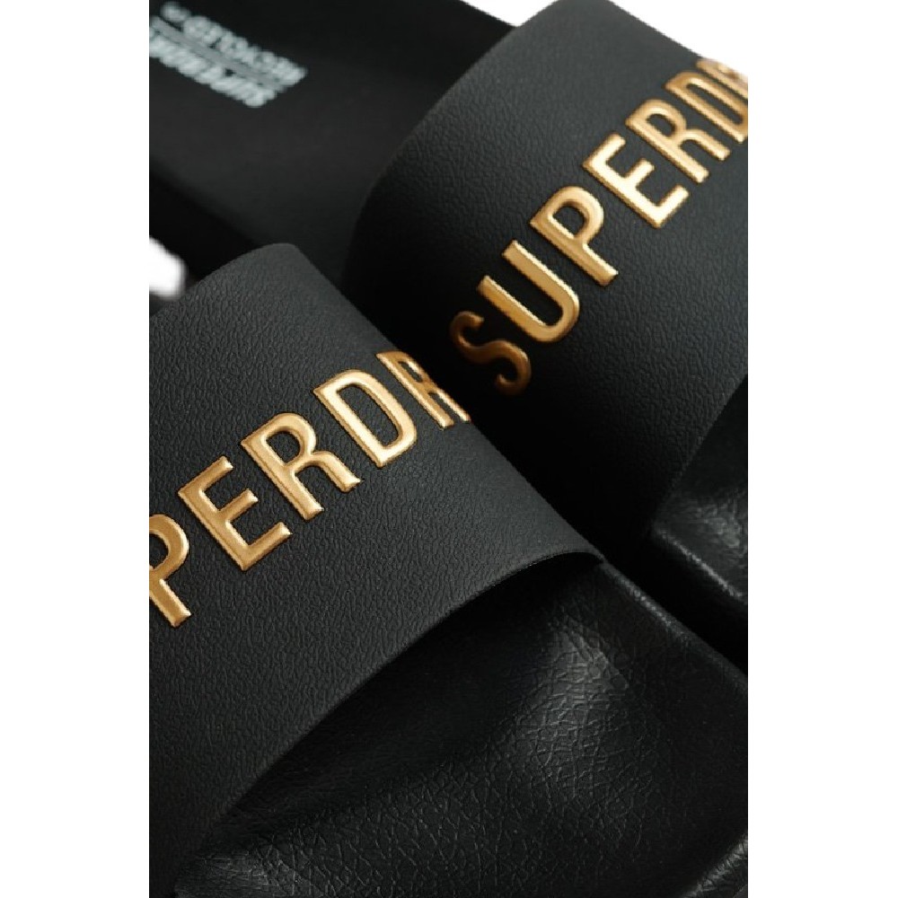 SUPERDRY D2 SDCD CODE LOGO POOL SLIDE ΠΑΝΤΟΦΛΑ ΑΝΔΡΙΚΟ BLACK