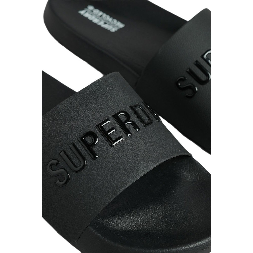 SUPERDRY D2 SDCD CODE LOGO POOL SLIDE ΠΑΝΤΟΦΛΑ ΑΝΔΡΙΚΟ BLACK/BLACK