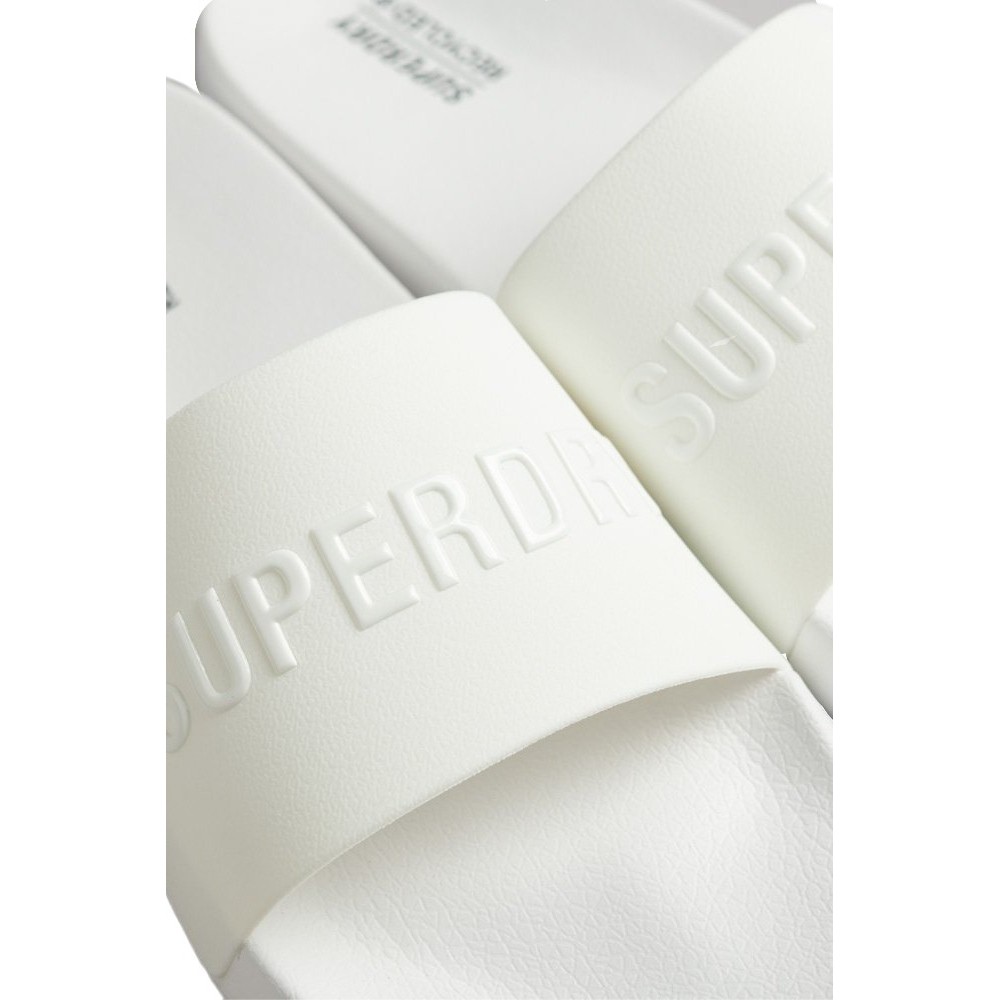 SUPERDRY D2 SDCD CODE LOGO POOL SLIDE ΠΑΝΤΟΦΛΑ ΑΝΔΡΙΚΟ WHITE