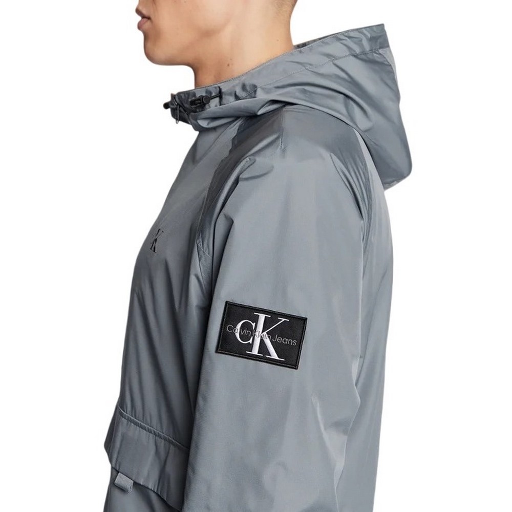 CALVIN KLEIN JEANS UNPADDED HOOD HARRINGTON JACKET ΜΠΟΥΦΑΝ ΑΝΔΡΙΚΟ GREY