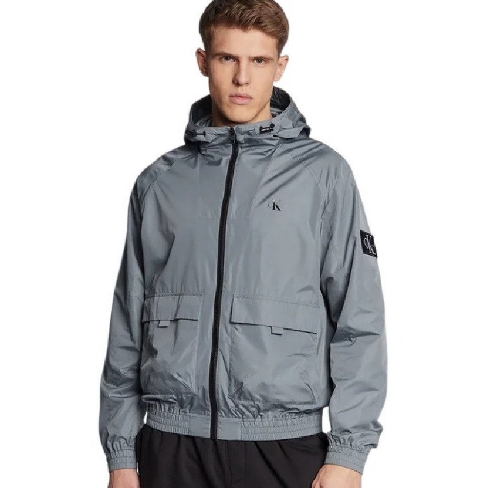 CALVIN KLEIN JEANS UNPADDED HOOD HARRINGTON JACKET ΜΠΟΥΦΑΝ ΑΝΔΡΙΚΟ GREY