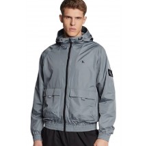 CALVIN KLEIN JEANS UNPADDED HOOD HARRINGTON JACKET ΜΠΟΥΦΑΝ ΑΝΔΡΙΚΟ GREY