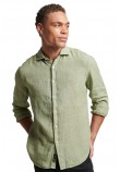 SUPERDRY STUDIOS CASUAL LINEN L/S SHIRT ΠΟΥΚΑΜΙΣΟ ΑΝΔΡΙΚΟ MINT