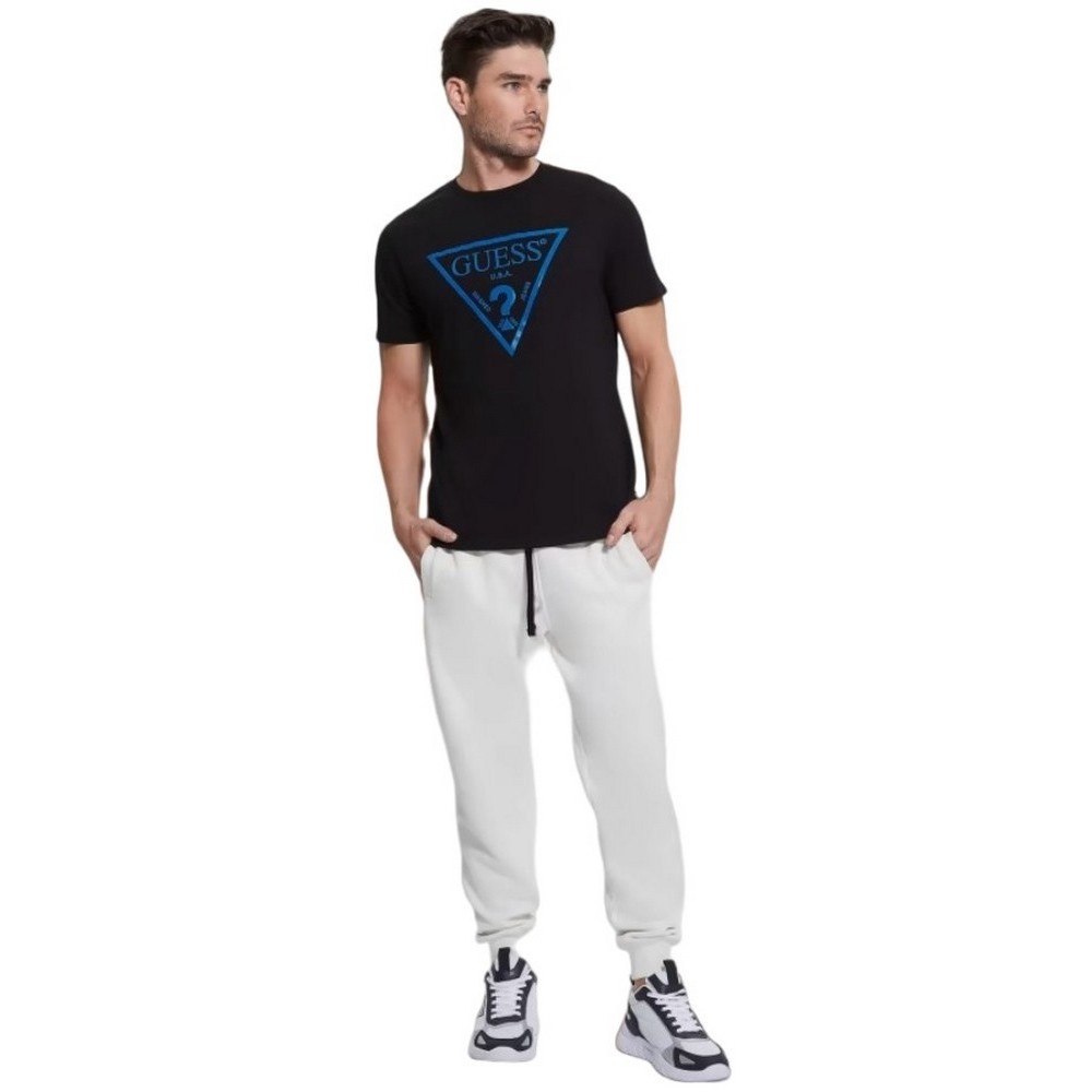 GUESS SS BSC REFLECTIVE LOGO TEE T-SHIRT ΑΝΔΡΙΚΟ BLACK
