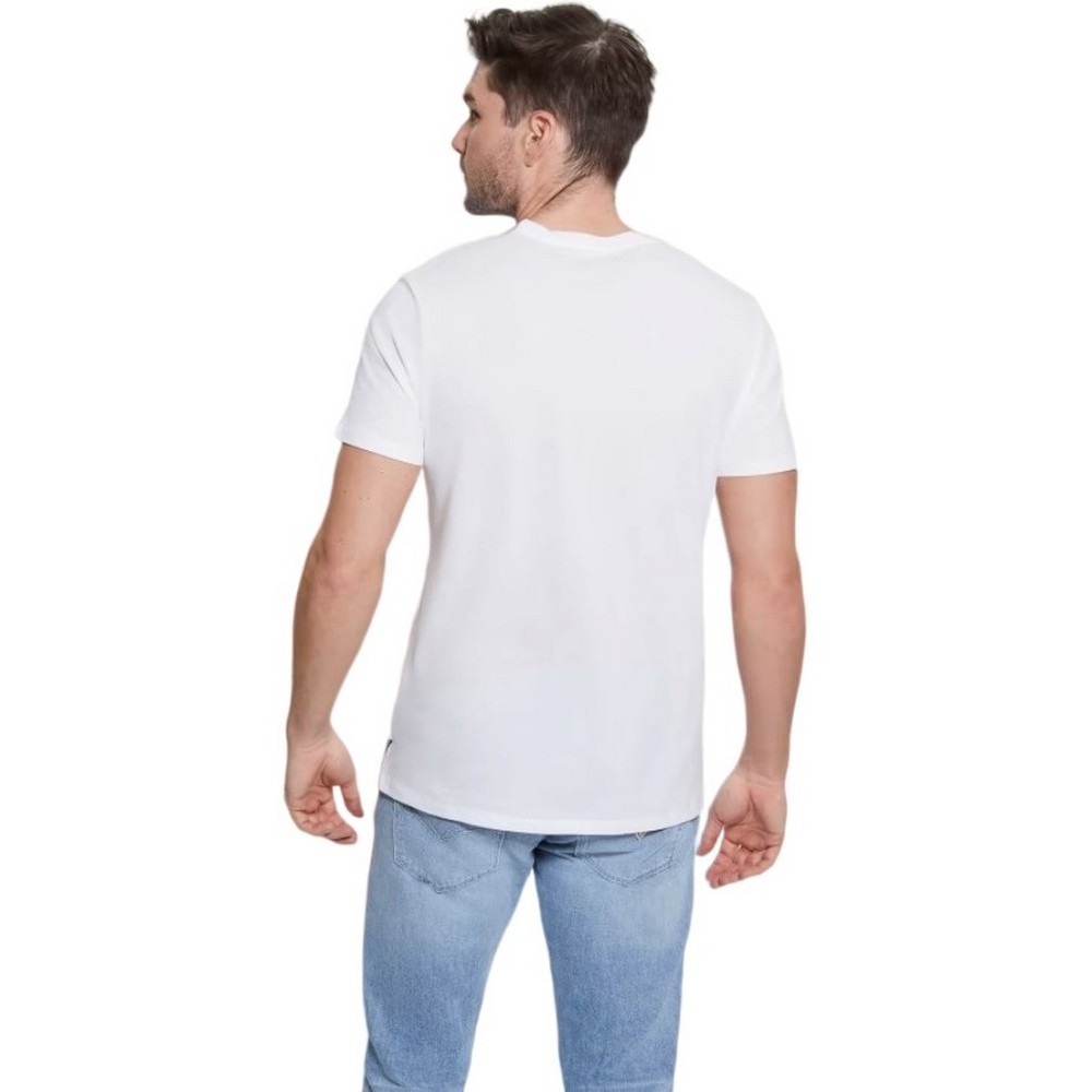 GUESS SS BSC REFLECTIVE LOGO TEE T-SHIRT ΑΝΔΡΙΚΟ WHITE