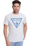 GUESS SS BSC REFLECTIVE LOGO TEE T-SHIRT ΑΝΔΡΙΚΟ WHITE