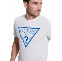 GUESS SS BSC REFLECTIVE LOGO TEE T-SHIRT ΑΝΔΡΙΚΟ WHITE