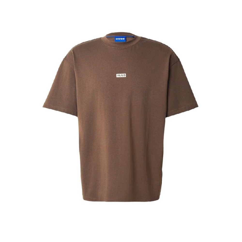 HUGO BOSS JERSEY NALONO T-SHIRT ΜΠΛΟΥΖΑ ΑΝΔΡΙΚΗ DARK BROWN