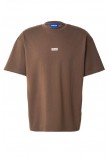 HUGO BOSS JERSEY NALONO T-SHIRT ΜΠΛΟΥΖΑ ΑΝΔΡΙΚΗ DARK BROWN