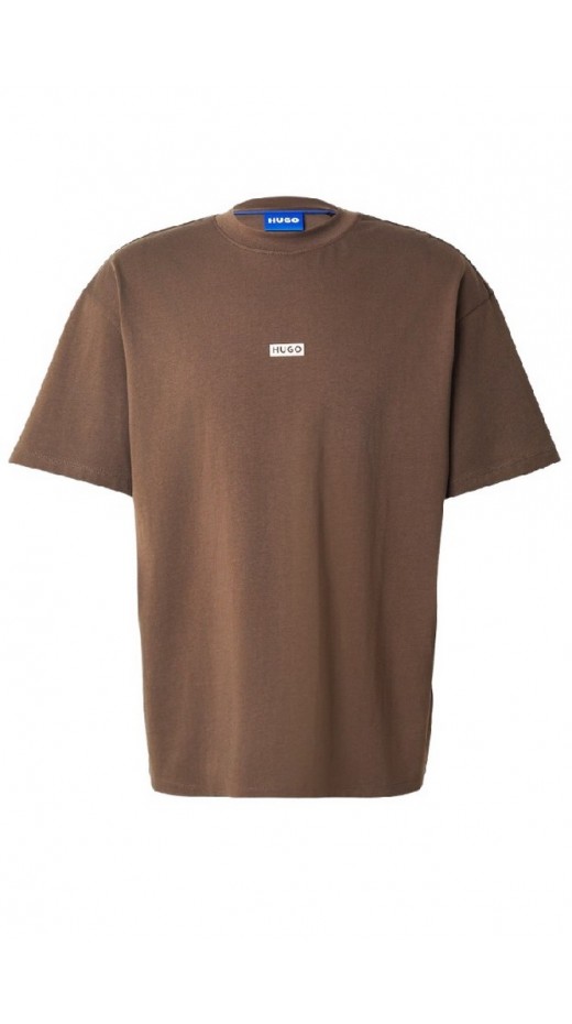 HUGO BOSS JERSEY NALONO T-SHIRT ΜΠΛΟΥΖΑ ΑΝΔΡΙΚΗ DARK BROWN