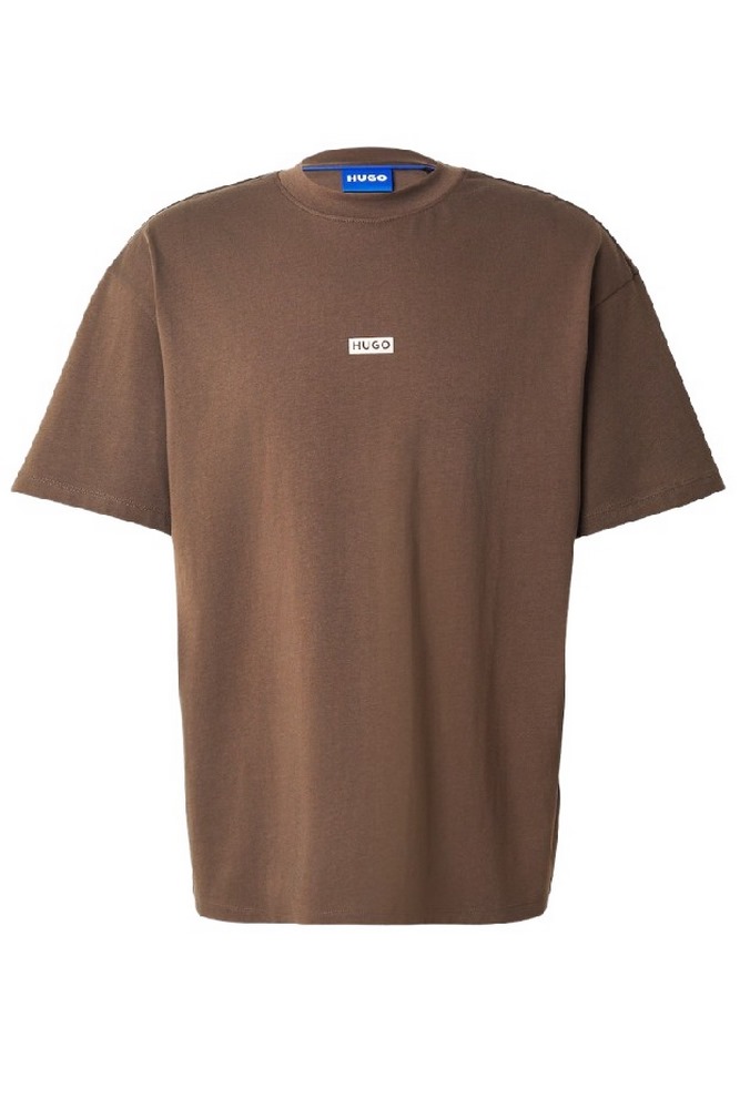 HUGO BOSS JERSEY NALONO T-SHIRT ΜΠΛΟΥΖΑ ΑΝΔΡΙΚΗ DARK BROWN