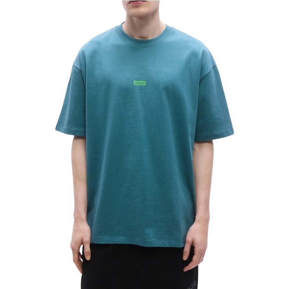 HUGO BOSS JERSEY NALONO T-SHIRT ΜΠΛΟΥΖΑ ΑΝΔΡΙΚΗ AQUA