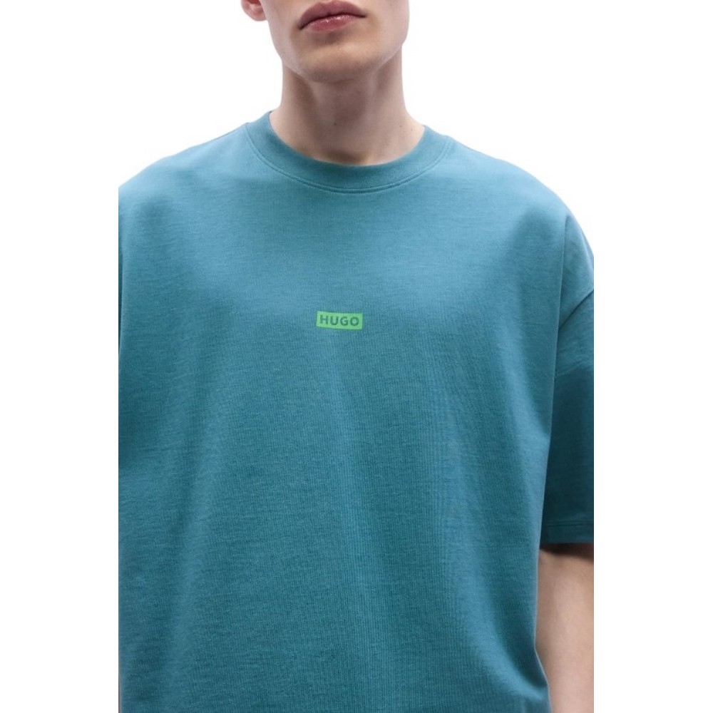 HUGO BOSS JERSEY NALONO T-SHIRT ΜΠΛΟΥΖΑ ΑΝΔΡΙΚΗ AQUA