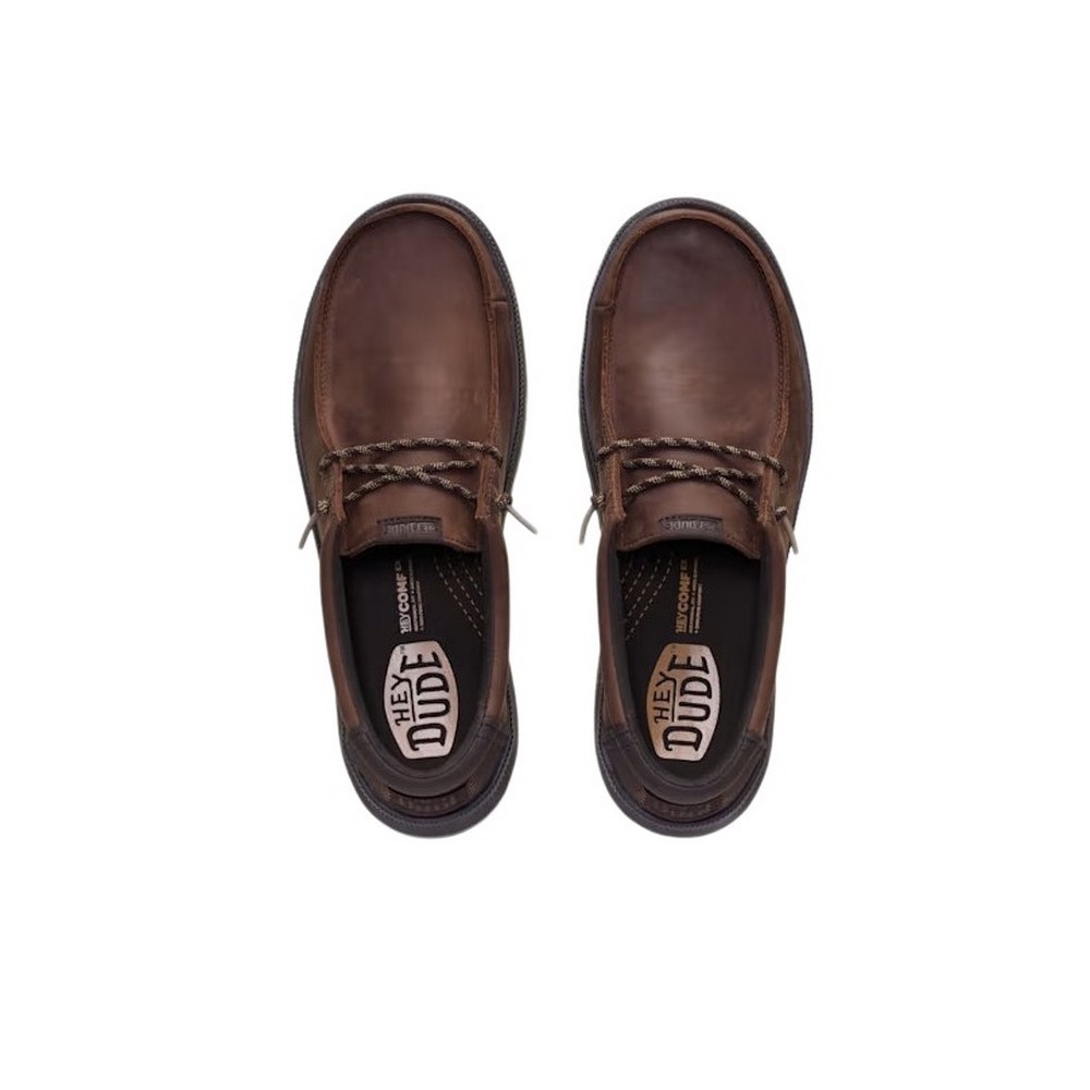HEY DUDE REV TUMBLED LEATHER ΠΑΠΟΥΤΣΙ ΑΝΔΡΙΚΟ CHOCOLATE
