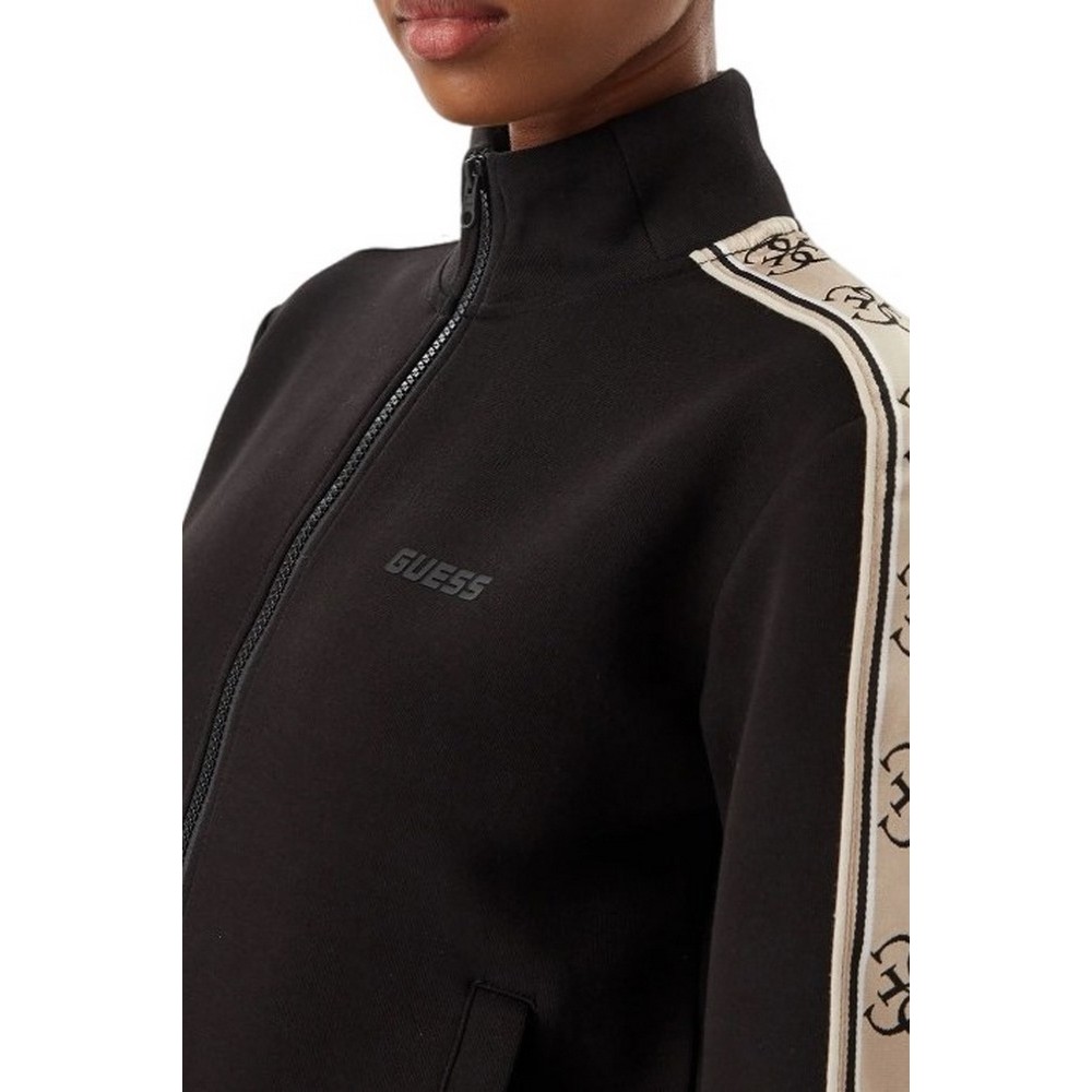 GUESS BRITNEY FULL ZIP SWEATSHIRT ΖΑΚΕΤΑ ΦΟΥΤΕΡ ΓΥΝΑΙΚΕΙΑ BLACK