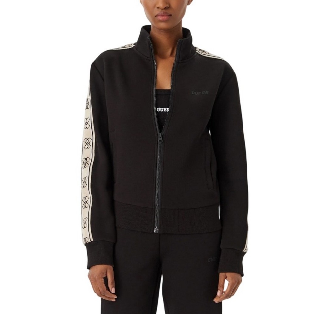 GUESS BRITNEY FULL ZIP SWEATSHIRT ΖΑΚΕΤΑ ΦΟΥΤΕΡ ΓΥΝΑΙΚΕΙΑ BLACK