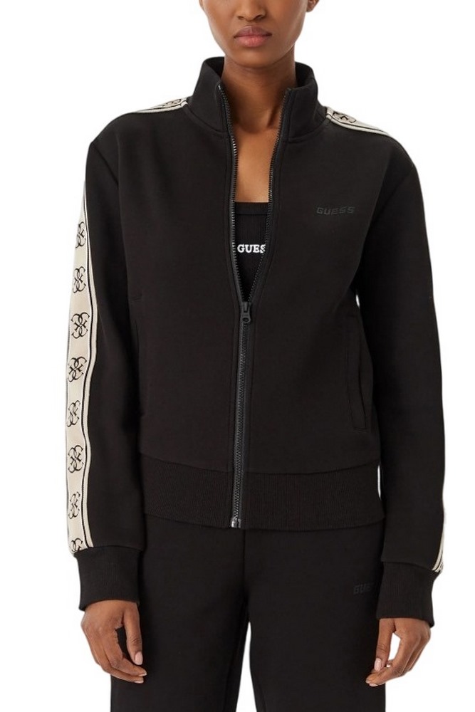 GUESS BRITNEY FULL ZIP SWEATSHIRT ΖΑΚΕΤΑ ΦΟΥΤΕΡ ΓΥΝΑΙΚΕΙΑ BLACK
