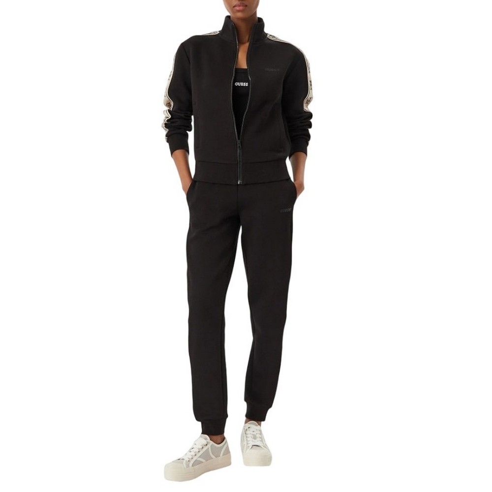 GUESS BRITNEY FULL ZIP SWEATSHIRT ΖΑΚΕΤΑ ΦΟΥΤΕΡ ΓΥΝΑΙΚΕΙΑ BLACK